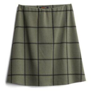 Renee C Stitch Fix Zuma Knit Skirt Olive Green Black Plaid L